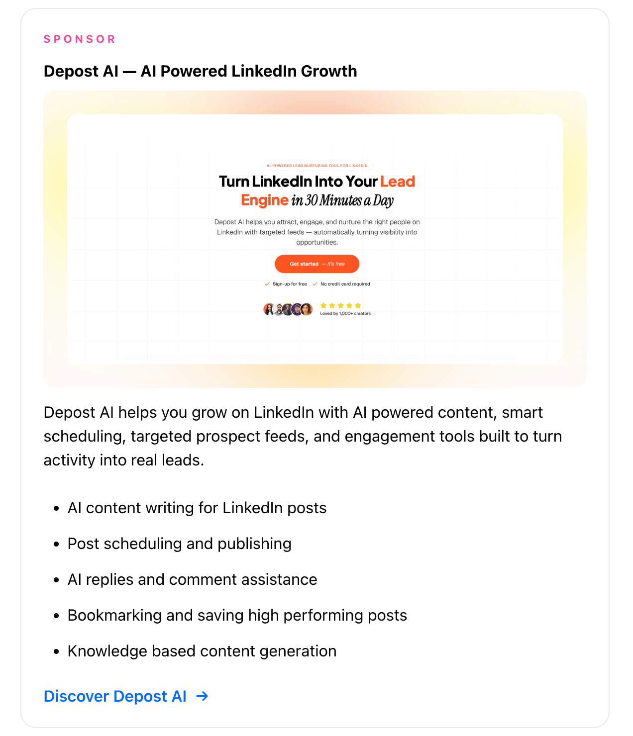 Newsletter sponsorship preview